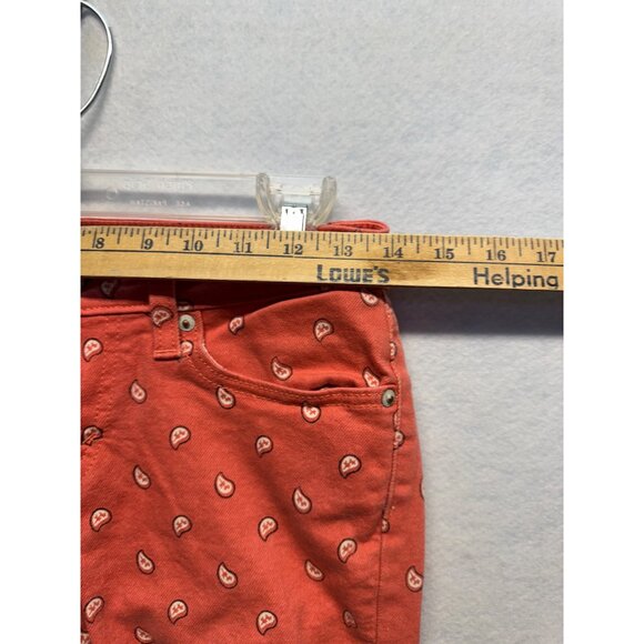 Levis 535 Legging Skinny Jeans Red Peach Print Womens Cotton Blend - Picture 7 of 13
